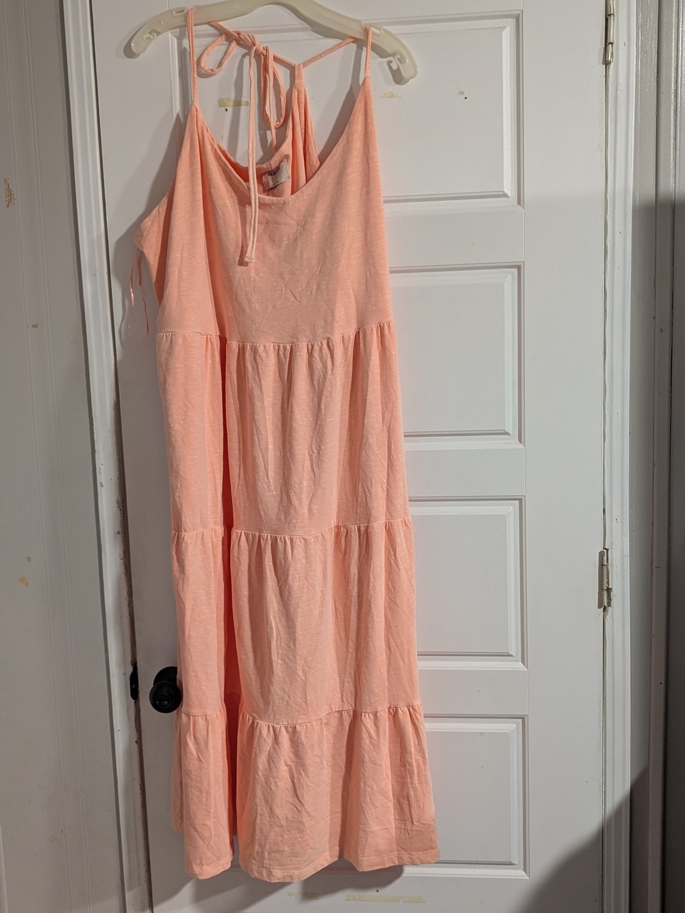 Old Navy Peach Tie-Back Tiered Maxi Dress